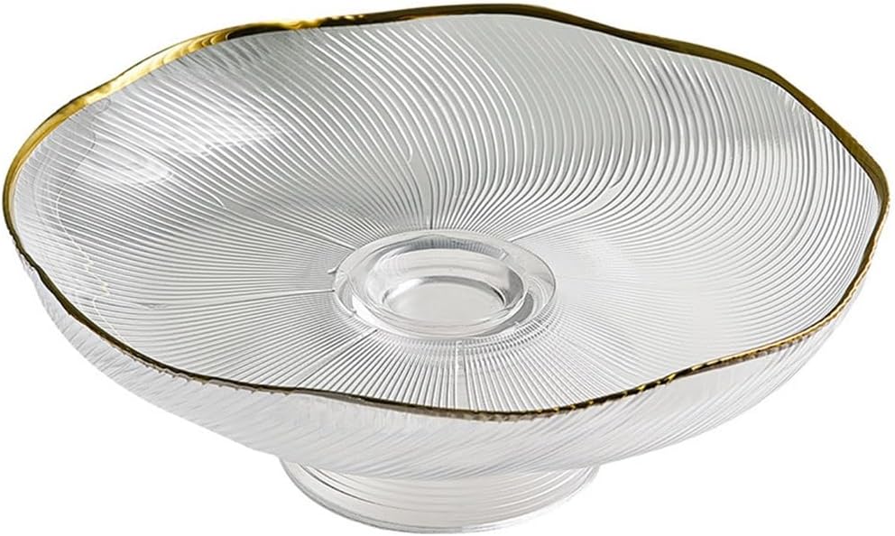 Glass Transparent Fruit Tray Living Room Coffee Table Household Snack Bowl