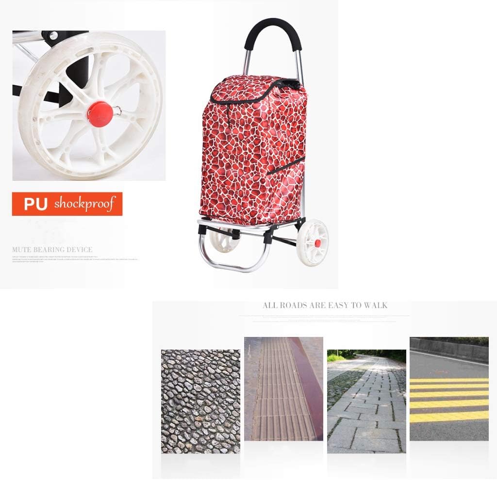 Trolley Trolleys,Shopping Bags Baskets Foldable Shopping Trolley Travel Mobility Cart with 2 Wheels Lightweight Aluminum Alloy