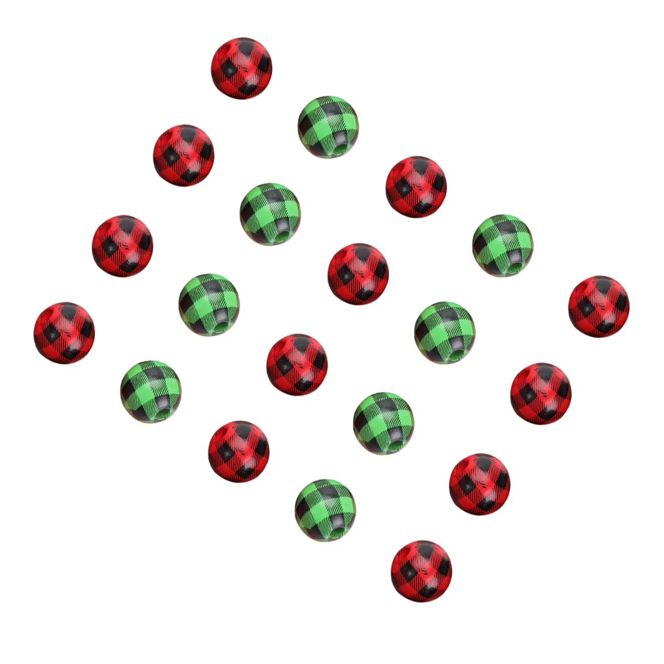 Housoutil 160 Piezas Cuentas de Madera para Manualidades DIY Accesorios para Collares y Pulseras Cuentas Decorativas Rojo y Verde Kit Creativo para Joyería