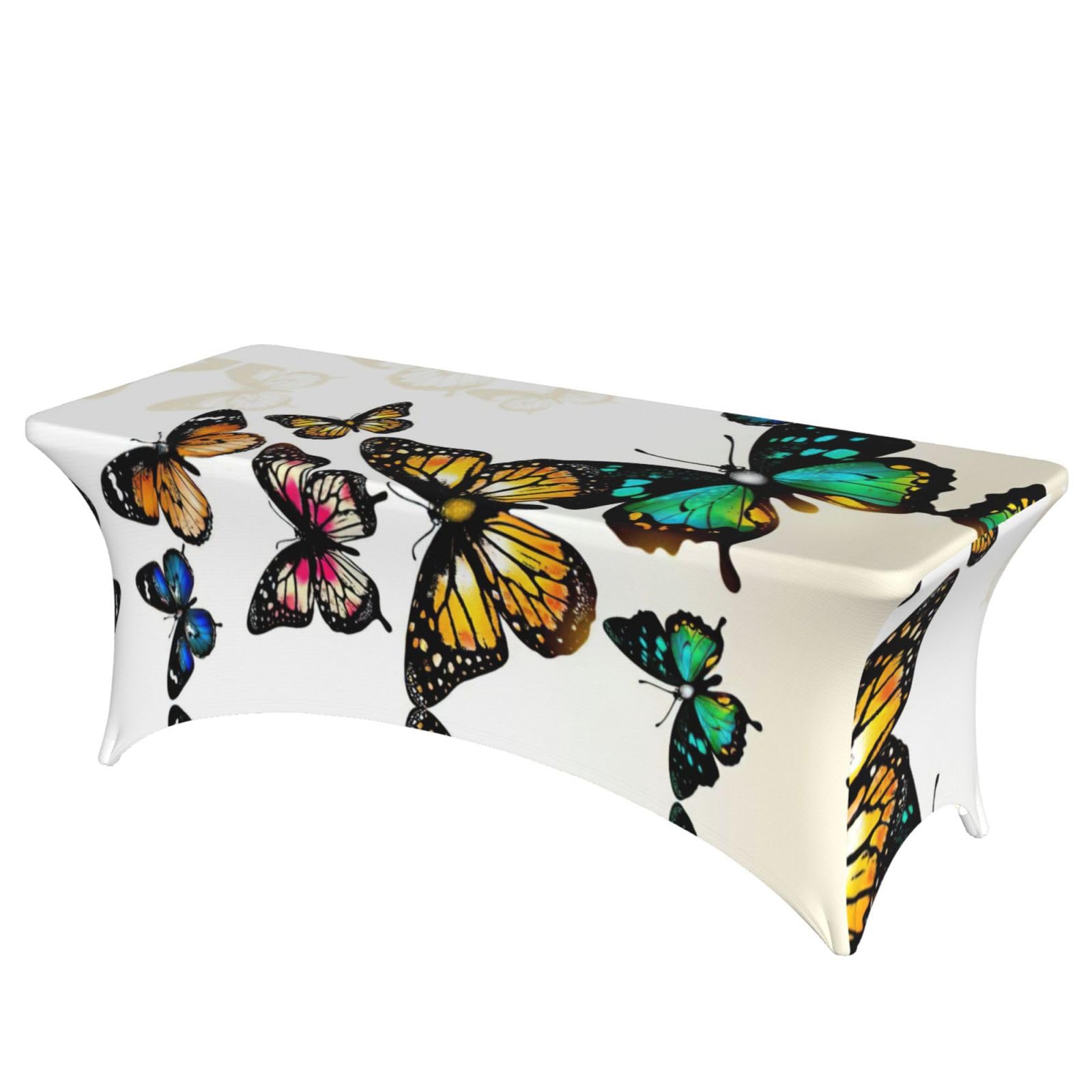 Nappe de table extensible à imprimé papillon pour décoration de mariage