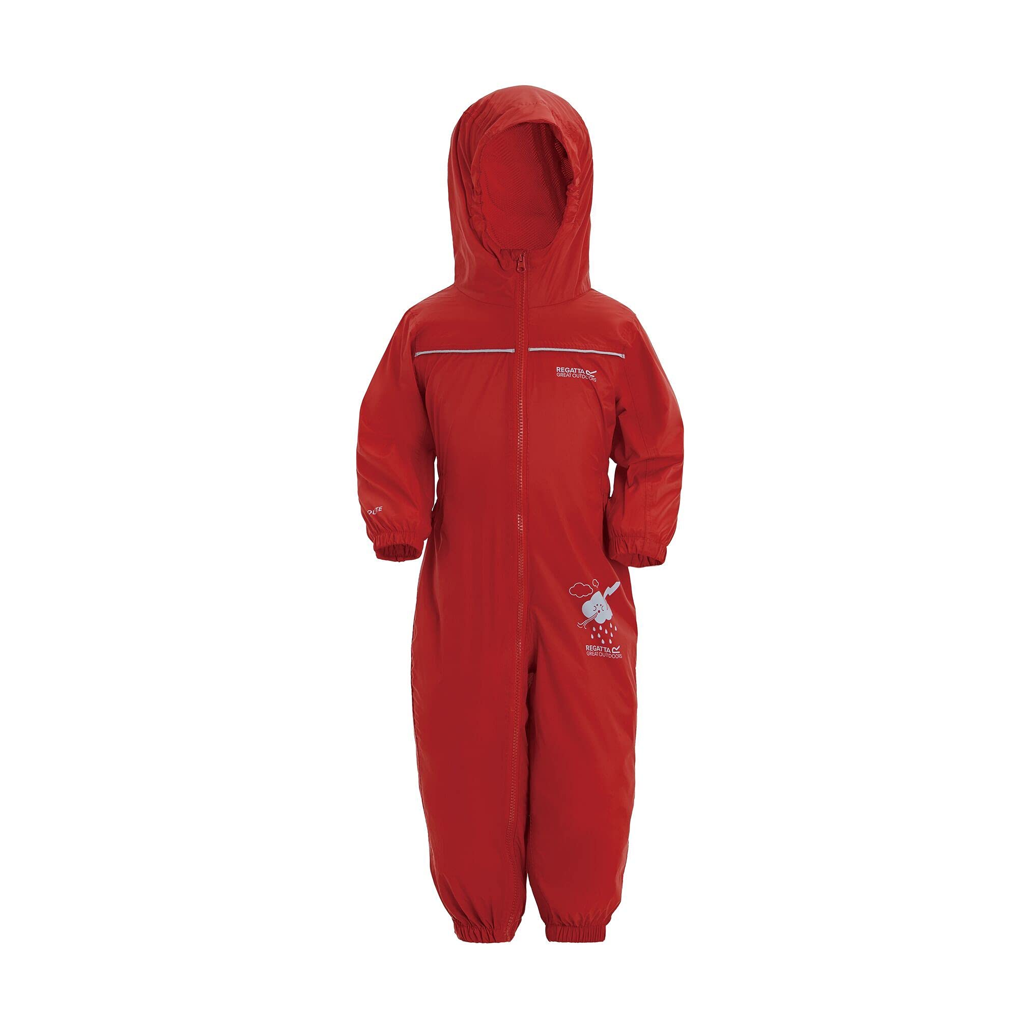 Regatta Great Outdoors Childrens Toddlers Puddle IV Waterproof Rainsuit (4-5 years) (Pepper)