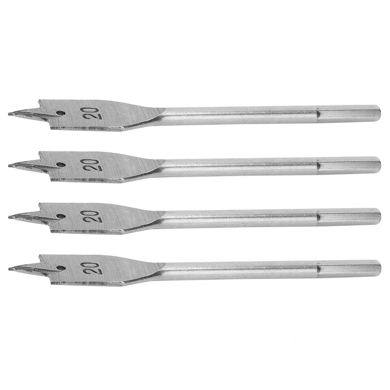 NDNCZDHC 4PCS Spade Drill Bit Set, 20mm Flat Wood Drill Bits High Carbon Steel Hole Drill Bit for Woodworking