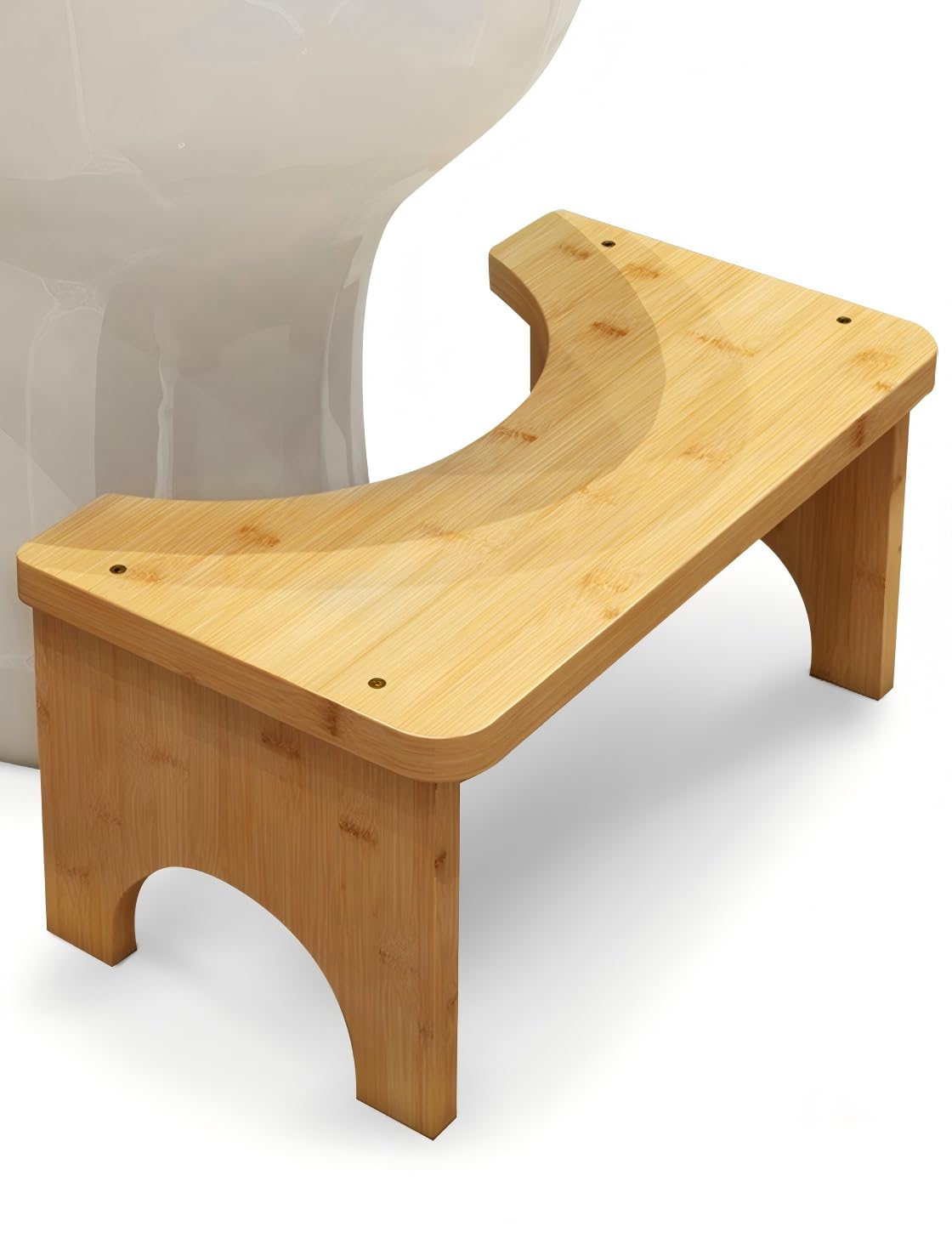 Sgabello WC in legno di bambù per adulti, sgabello per migliorare la defecazione, sgabello WC per sedersi comodamente in bagno (colore legno)