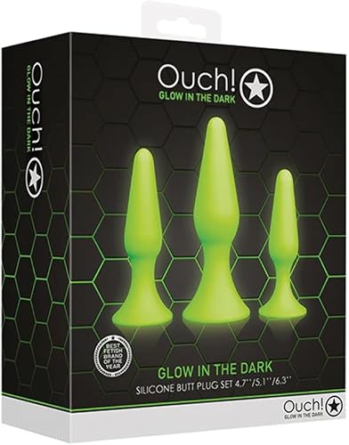 Ouch GITD OU736GLO - Juego de enchufes de silicona (3 piezas)
