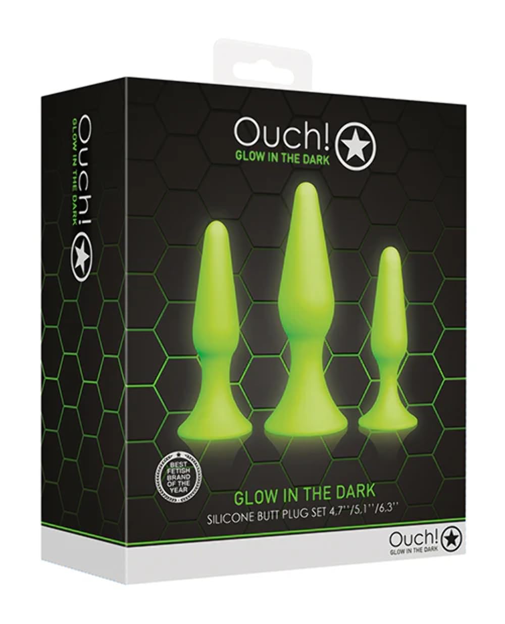 Set de 3 plugs Anaux en Silicone Phosphorescents