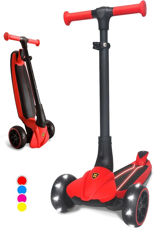 kick'n'roll gyerek roller 3 kerekes 3 éves kortól LED világító kerekekkel és LED fedélzettel, összecsukható, magasságállítható