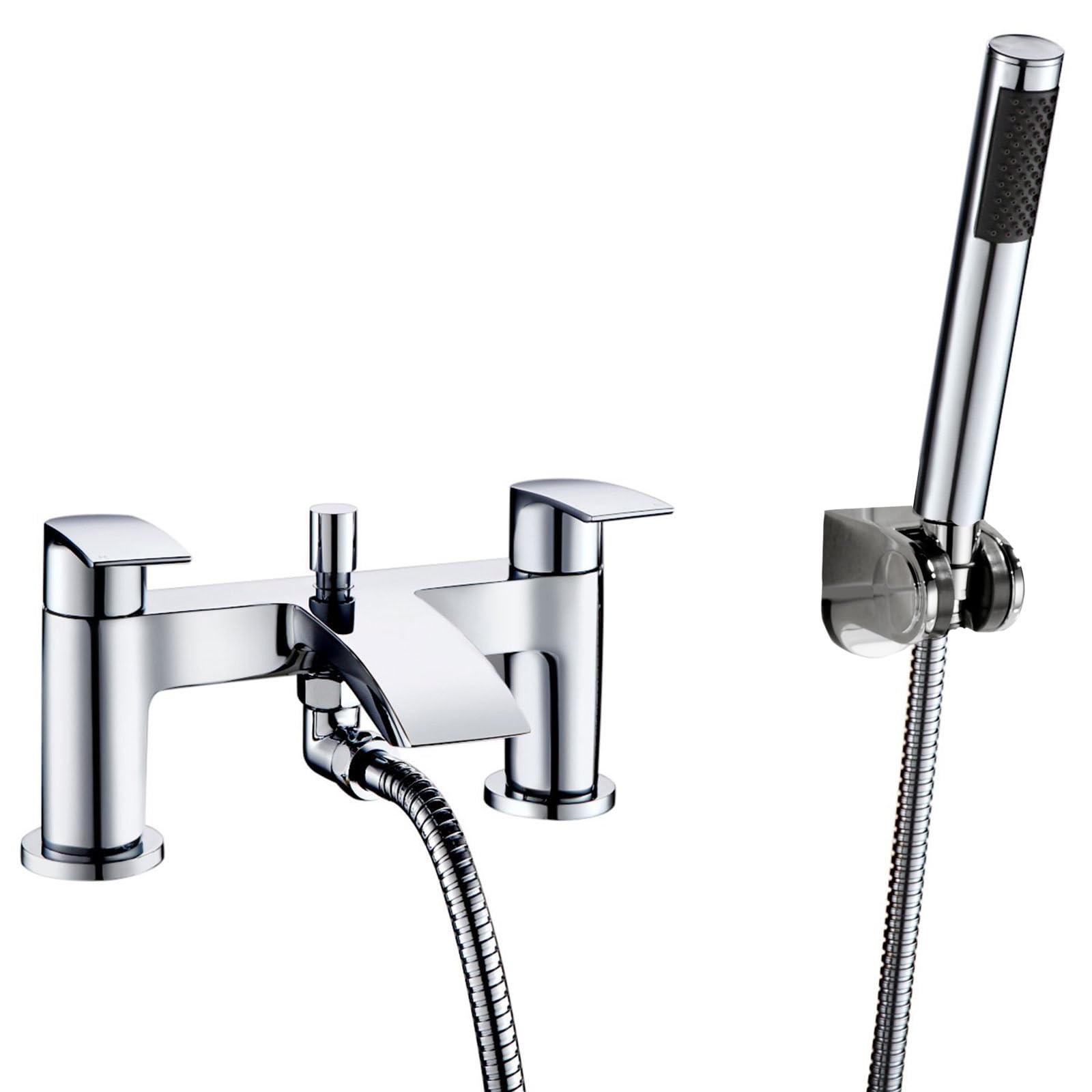 Nes Home Libra Waterfall Bath Shower Mixer Tap - Chrome - Solid Brass