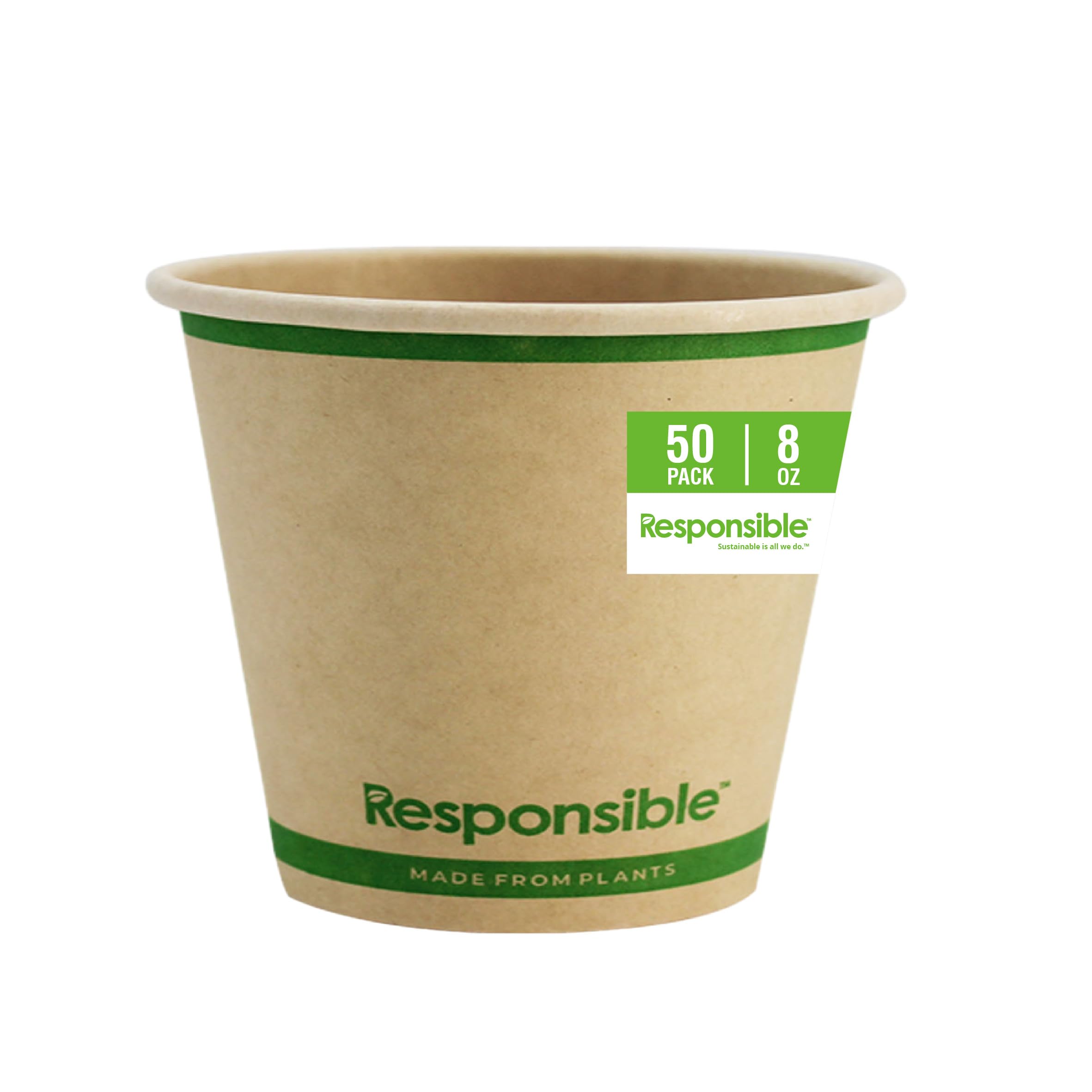 Responsible Products 8 oz (50 Count) / Natural Brown / Casual Cups