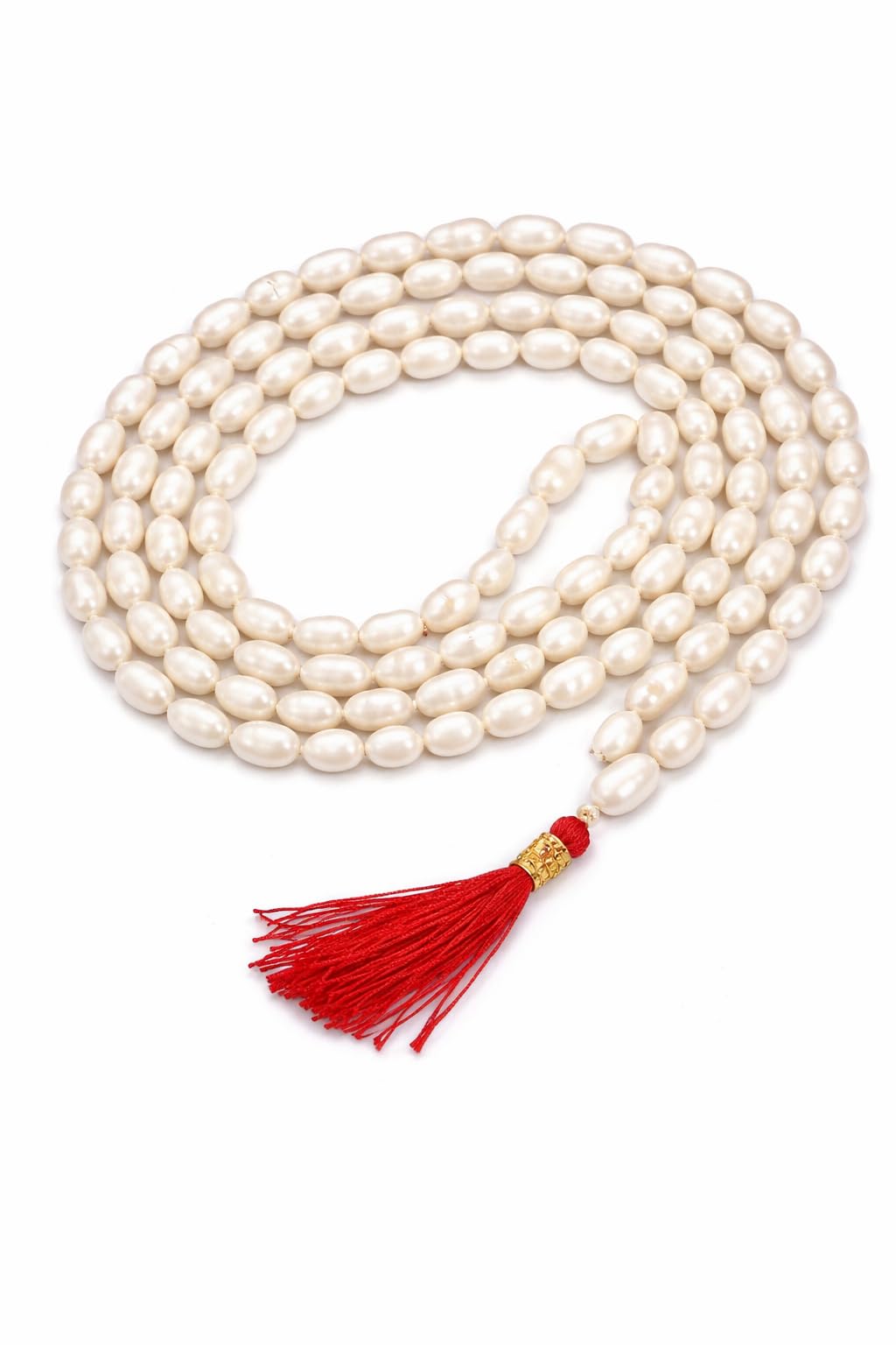 Ramneek Jewels Women Natural Rain Drop Long Pearl Moti Mala 5 M.M-image-25