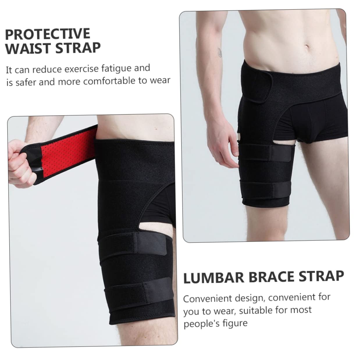 Thigh Support Belt for Fitness and Weightlifting Adjustable Waist Wrap for Injury Prevention Practical Thigh Pad for Men and Women Suitable for Gym and Sports
