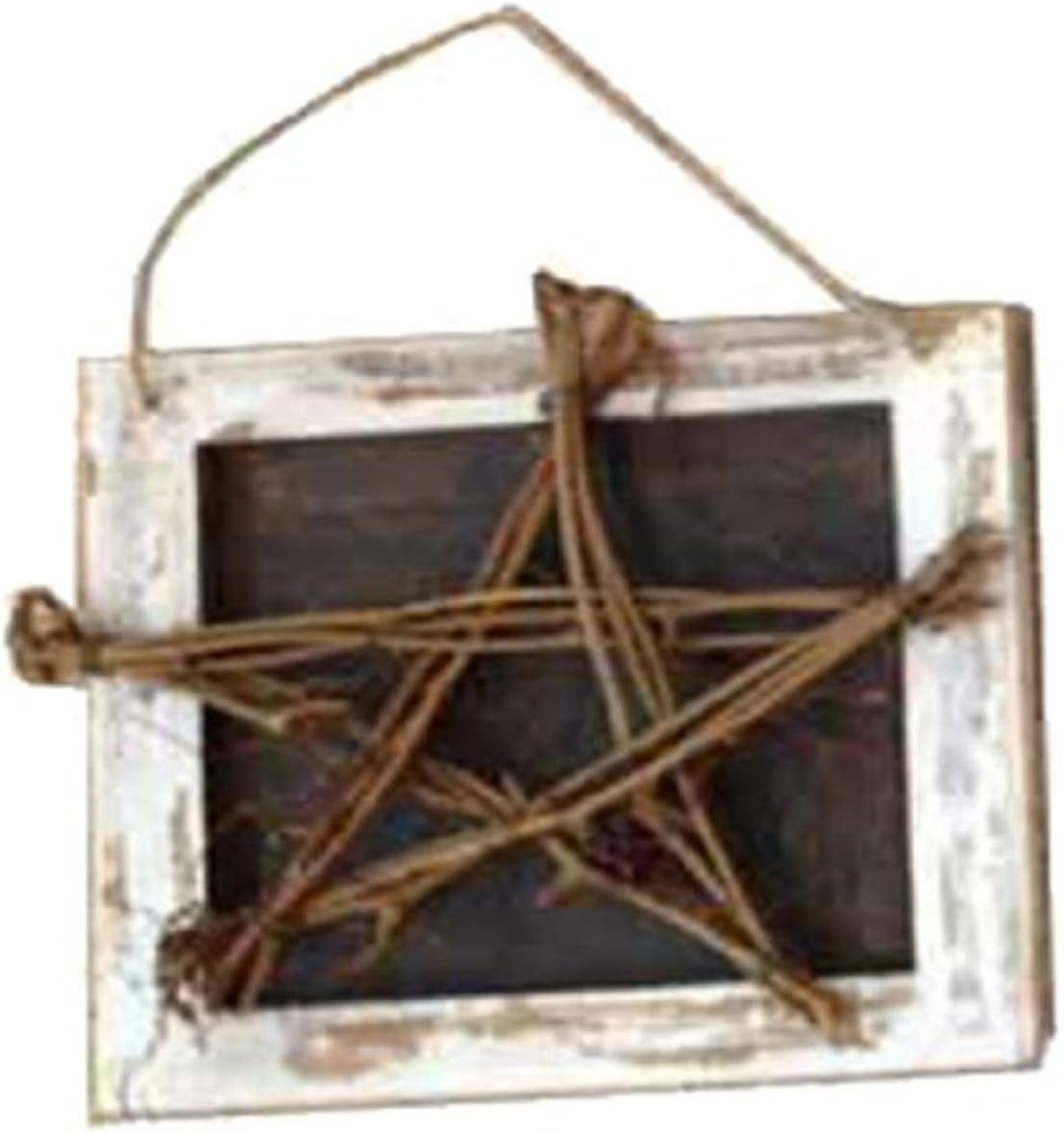 Craft Outlet Inc Brown & White Craft Outlet 7.5"X7.5" Wicker Star Plaque Home