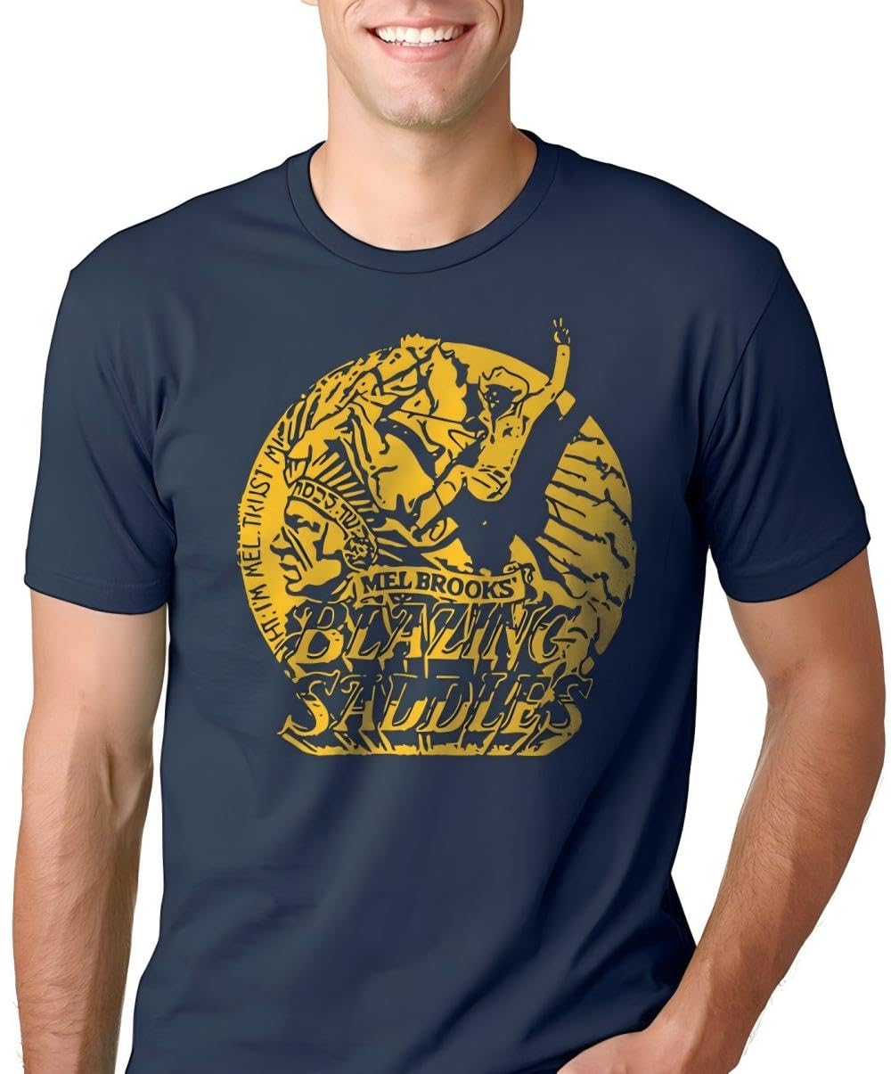 Blazing Saddles T Shirt Funny Shirts Vintage Cult Movie Tee Sz S-3XL Blue L
