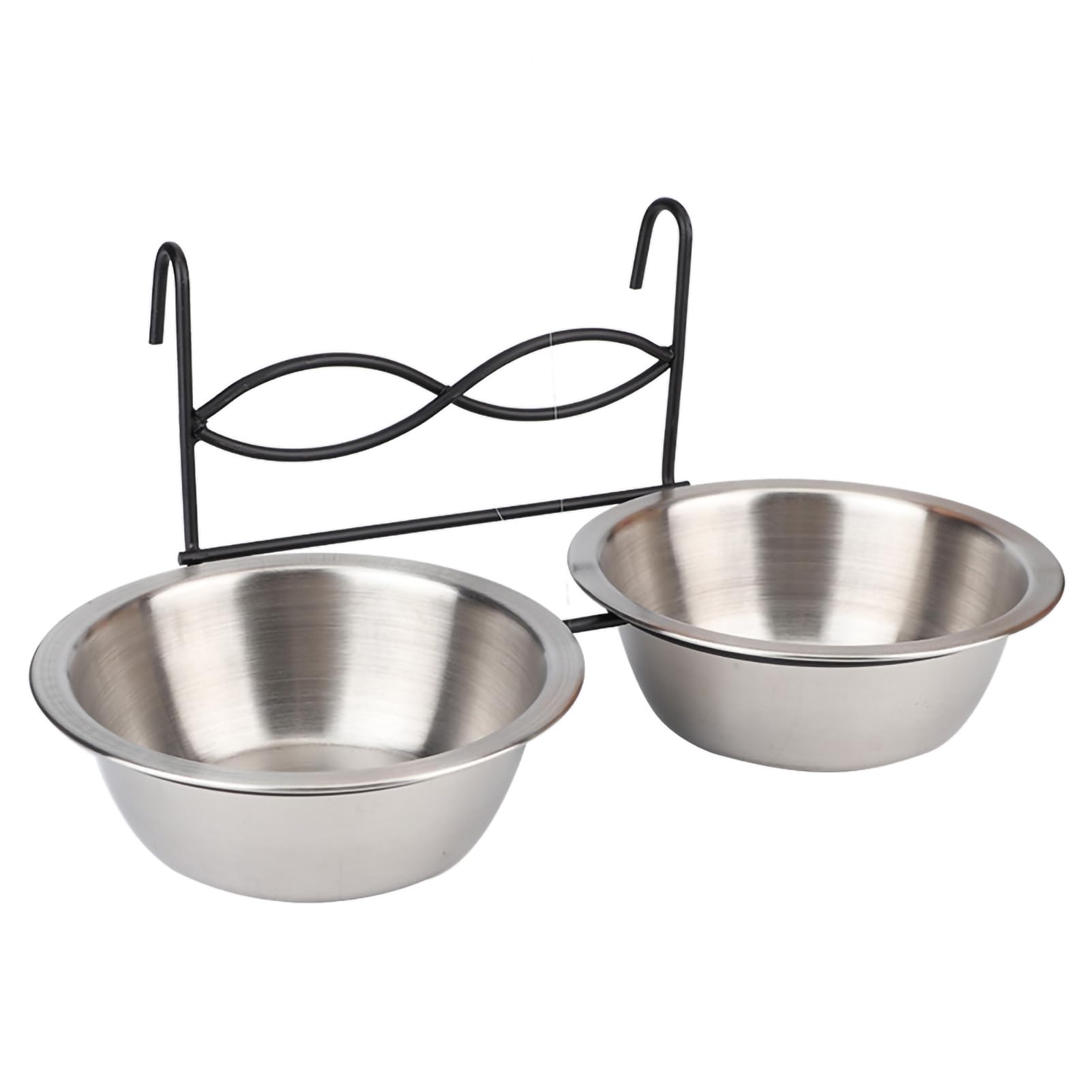Garosa Hanging Pet Bowls Stainless Steel Food Water Bowls Feeder Detachable Dog Cage Kennel Hanging Feeding Drinking Containers with Hook