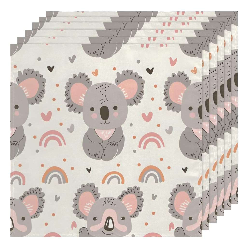 Lot de 4 serviettes de table en tissu Motif koala Lavables et r¨¦utilisables En satin Pour les f¨ºtes, les mariages, les cocktails 50,8 x 50,8 cm Lot de 4 serviettes de table en tissu Motif koala Lavables et r¨¦utilisables En satin Pour les f¨ºtes, les mariages, les cocktails 50,8 x 50,8 cm