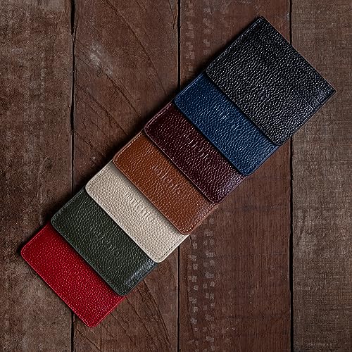 Premium Leather Slim Card Holder | Minimalist Front Pocket Wallet | Business Card Case & Holder for Women, Men | Slim, Small, Thin, Mini Leather Credit Cardholder Mens, Womens (Light Brown)4