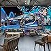 Produktbild XZCWWH Fototapete 3D Street Graffiti Sport Auto Wandtuch Restaurant Kinder Jungen Schlafzimmer Hintergrund Wandverkleidung Tapete,200cm(W)×140cm(H)