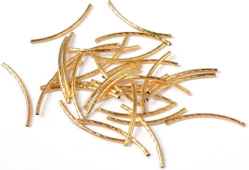 Miniatura 8 de Cuentas espaciadoras de tubo de fideos curvos, materiales para bricolaje, 200 piezas de accesorios de fabricación de joyas, cuentas de tubo largo