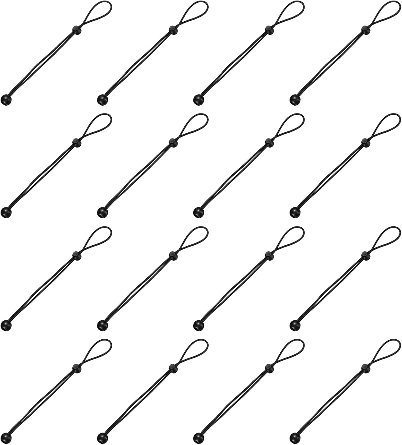 PATIKIL Ball Bungee Cords, (30cm / 12 Inch, Black) (16 PCS) Universal Bungee Tie Downs, Suit for Shelter Camping Cargo Outdoor Roller Blinds Tents Canopies Tarp