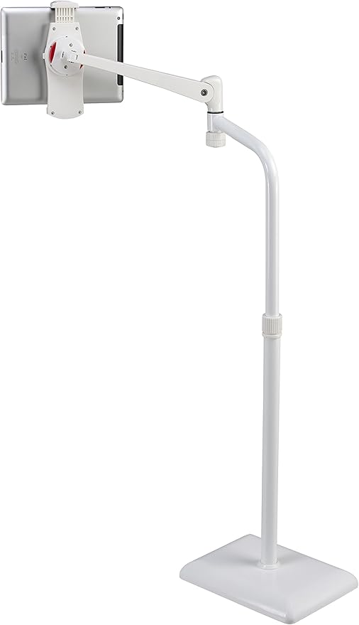 Soporte de piso para tablet IDEE con base pesada 360 grados blanco miniatura 2
