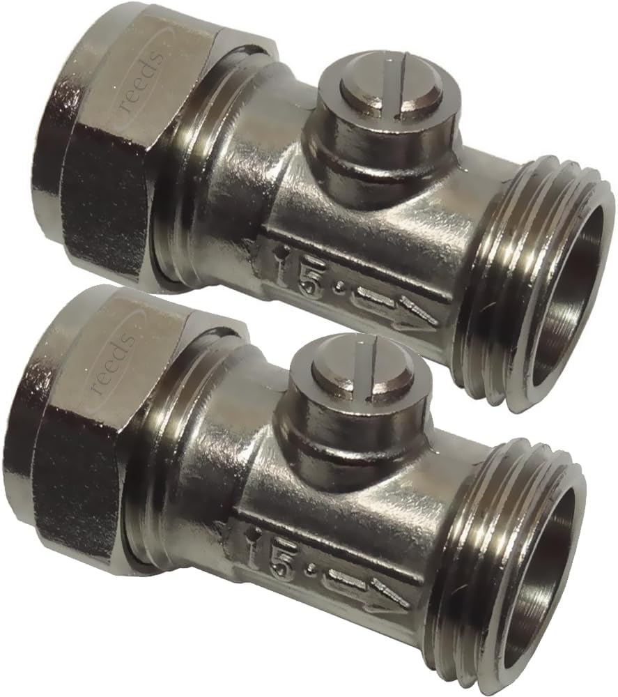 NPH 15mm Male End Flat Faced Isolation Service Valve 15mm x 1/2" Pack of 2 Amazon.co.uk