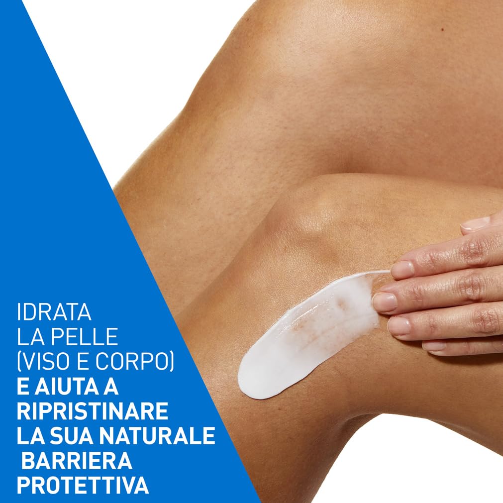 CeraVe Crema Idratante Viso e Corpo, Per Pelli da Secche a Molto Secche, Azione Protettiva e Ripristino della Barriera Cutanea, Con 3 Ceramidi e Acido Ialuronico + Routine Correlate a Questo Prodotto