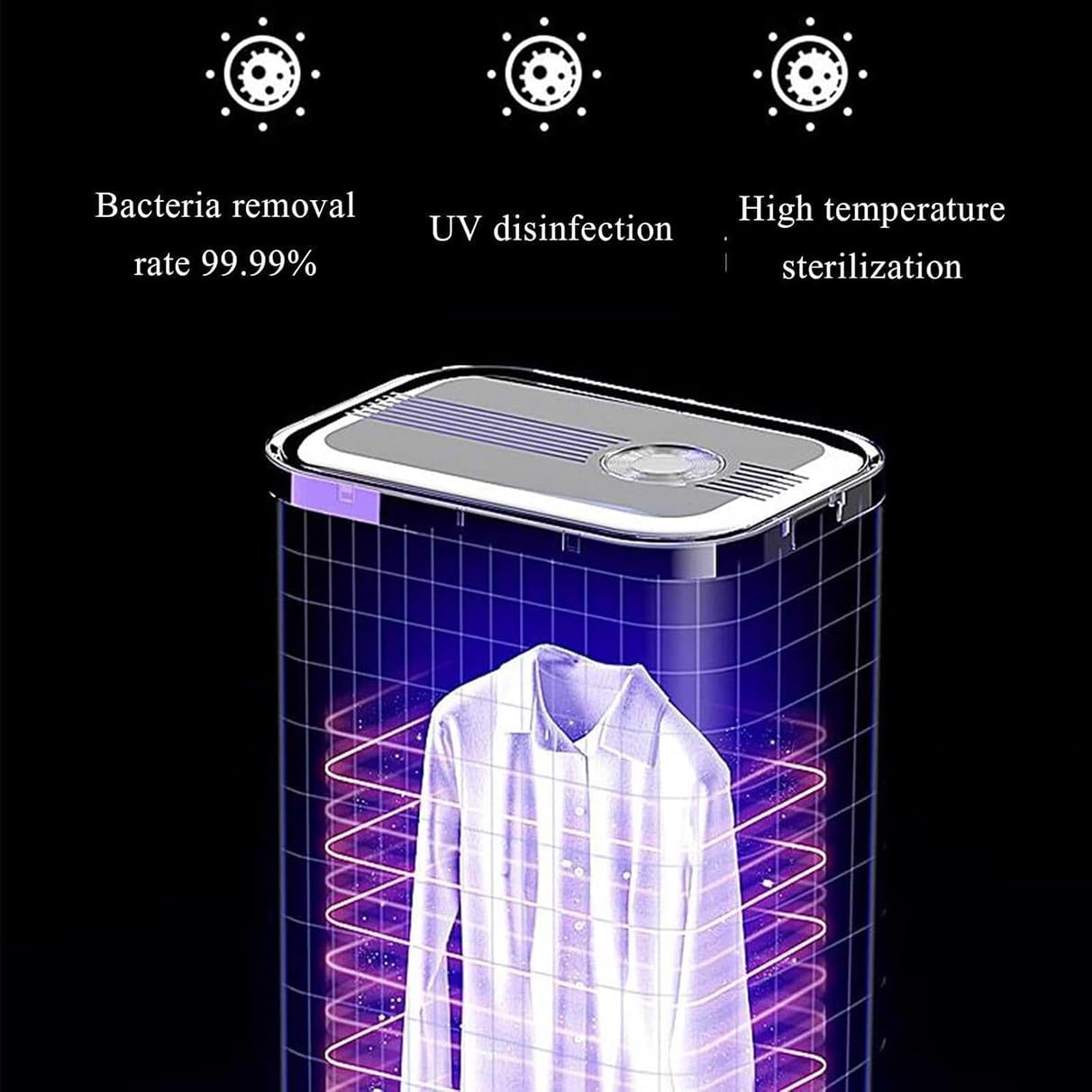 Generico Asciugatrice Portatile Automatica a Vapore per Stirare Facilmente, Design Pieghevole, Funzionamento con Un Solo Tasto per Uso Domestico, compatta ed efficiente.