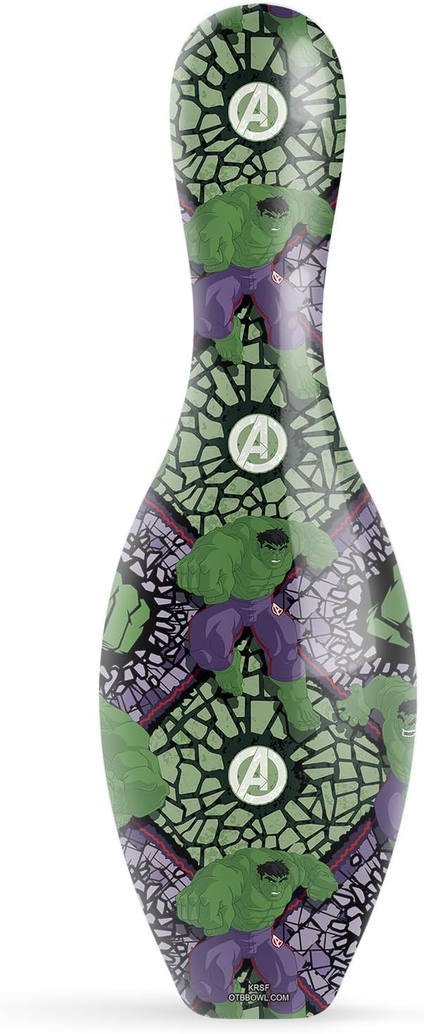 KR Strikeforce Marvel Avengers Hulk Pattern Official Size and Weight Bowling Pin