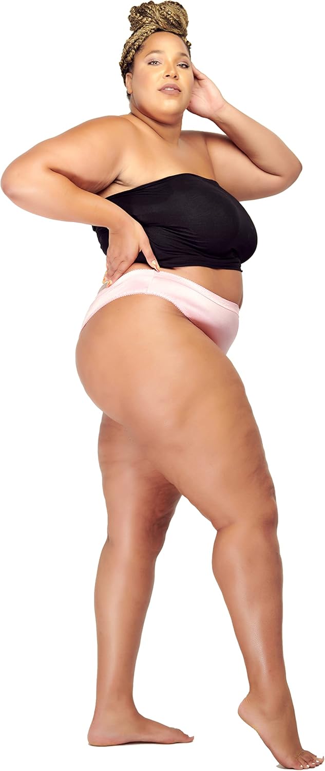 B2BODY Womens Silky Sexy Satin Thong Panties Small - Plus Size Women Underwear Multi-Pack - Image 3