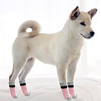 Vista 8 de PUPTECK Calcetines antideslizantes para perros con agarres de doble cara para perros pequeños, medianos y grandes, suelos de madera dura que evitan