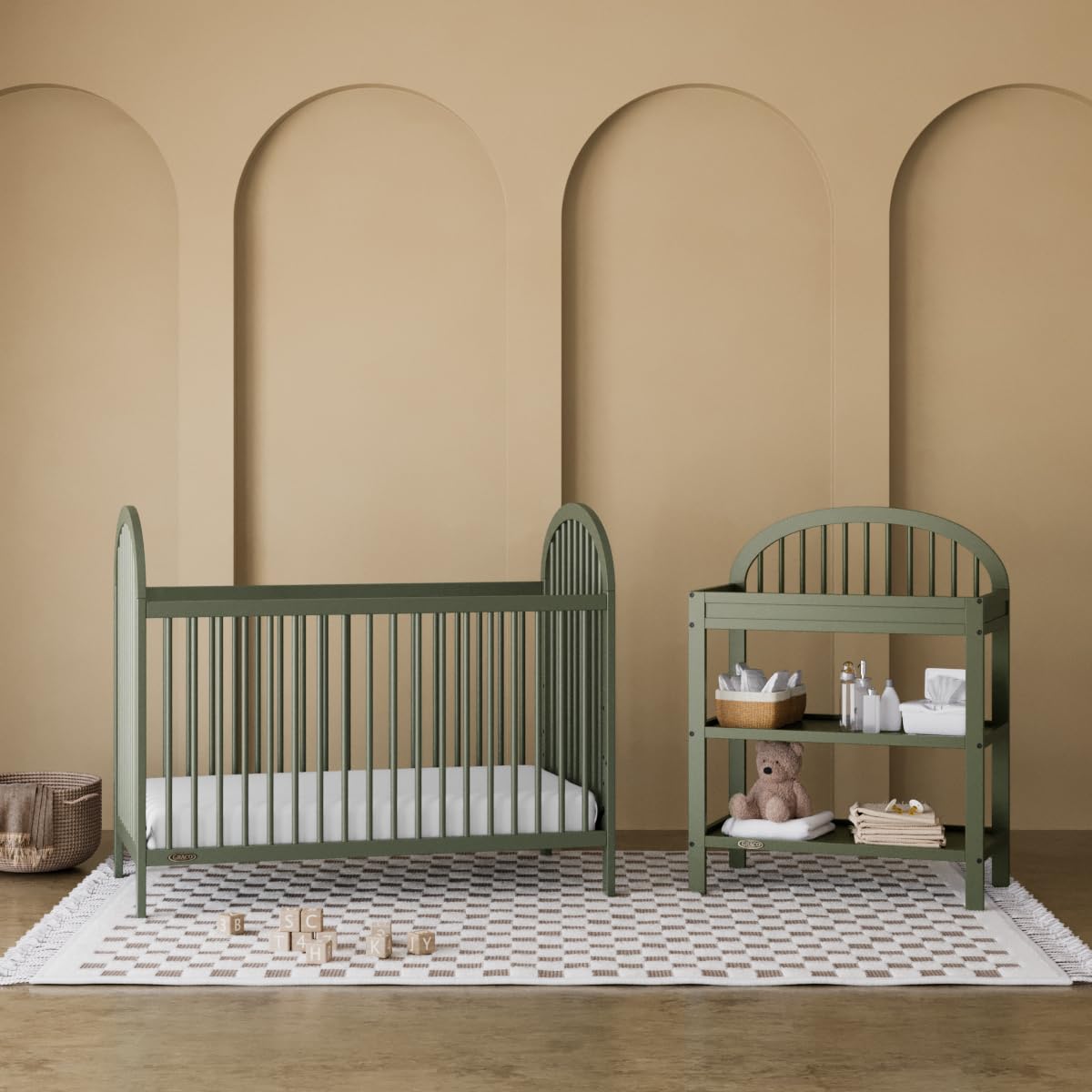 Jenny Lind Crib Graco Olivia 3-in-1 Convertible Crib (Olive