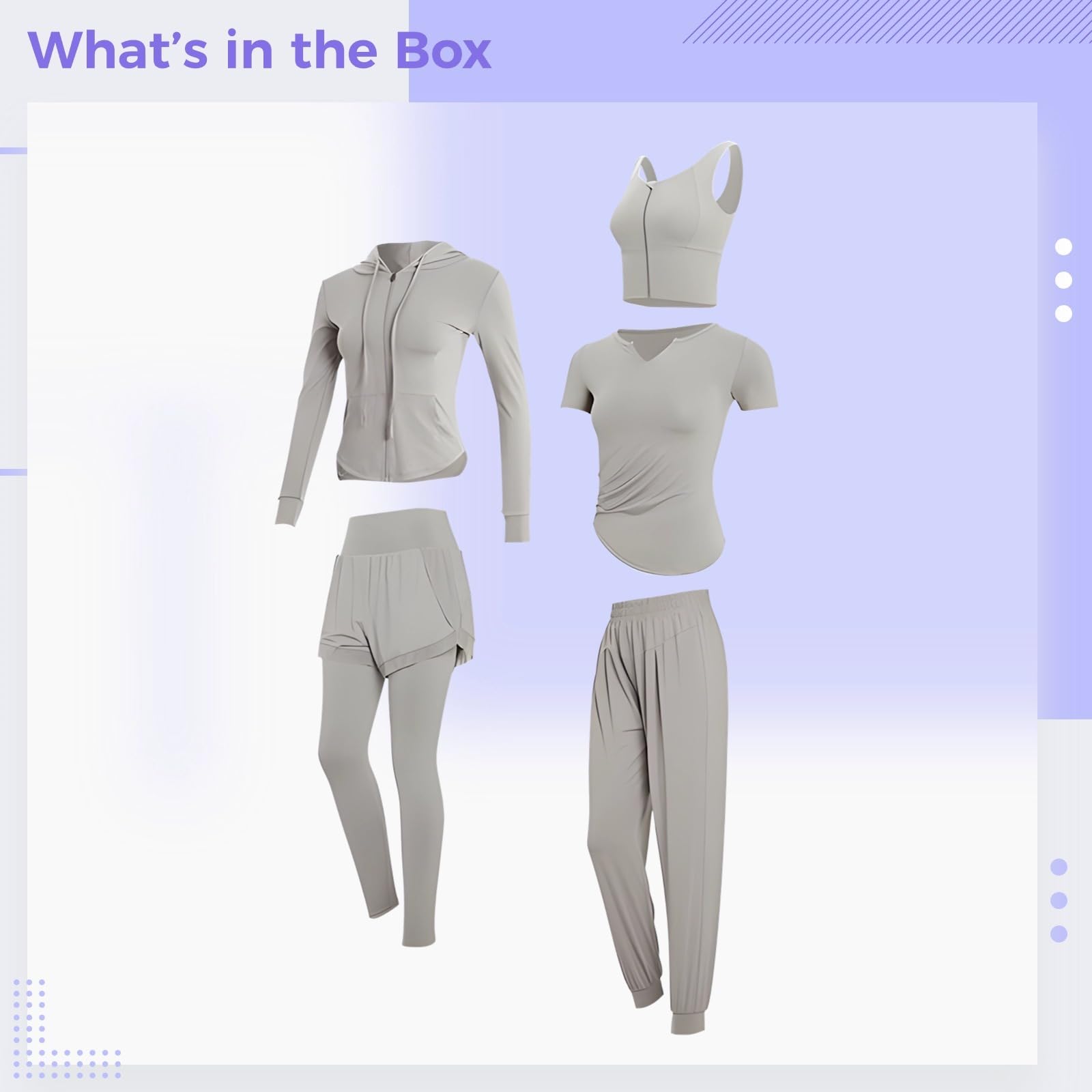 Conjunto de ropa deportiva para mujer, conjunto de 5 piezas, ropa de yoga, conjuntos de entrenamiento de manga larga para mujer, diseño negro, tela transpirable cómoda, XXL para 135-150 libras de
