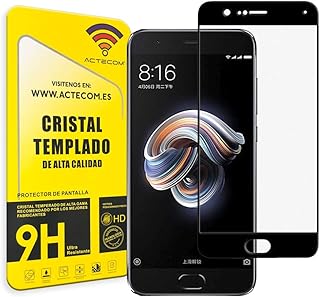 ACTECOM? Protector Pantalla Completo 3D 5D Negro Cristal Templado para XIAOMI MI Note 3