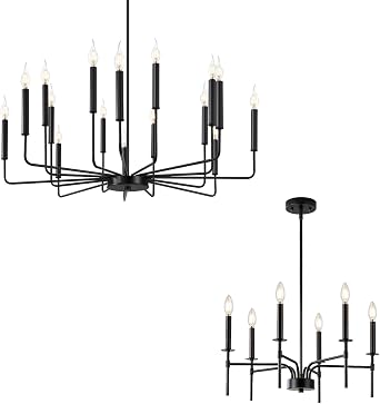 Qamra Modern Farmhouse Black Chandeliers