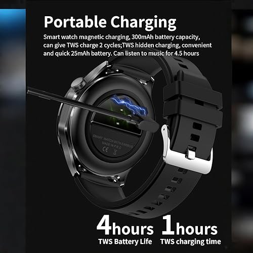 Miniatura 5 de Reloj inteligente con auriculares, relojes inteligentes TWS 2 en 1, reloj inteligente con pantalla AMOLED colorida de 1.43 pulgadas para Android