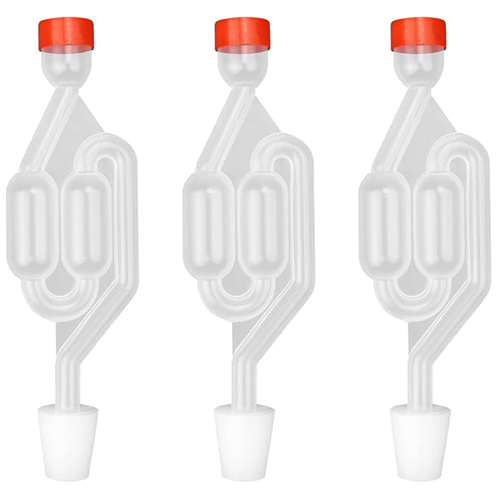 CAKEEYUM 3Pcs Airlocks for Fermenting S-Shaped Bubble Airlock Set with Rubber Stoppers Used for Brewing Wine Beer Sauerkraut Pickles Airlocks for Fermenting, Airlock, Air Lock for, Fermentation