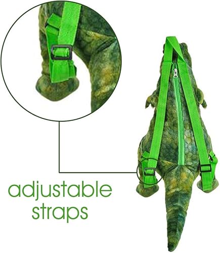 Miniatura 4 de ArtCreativity Mochila de dinosaurio de felpa, mochila de animales de peluche de 22 pulgadas en forma de triceratops, mochila de dinosaurio de