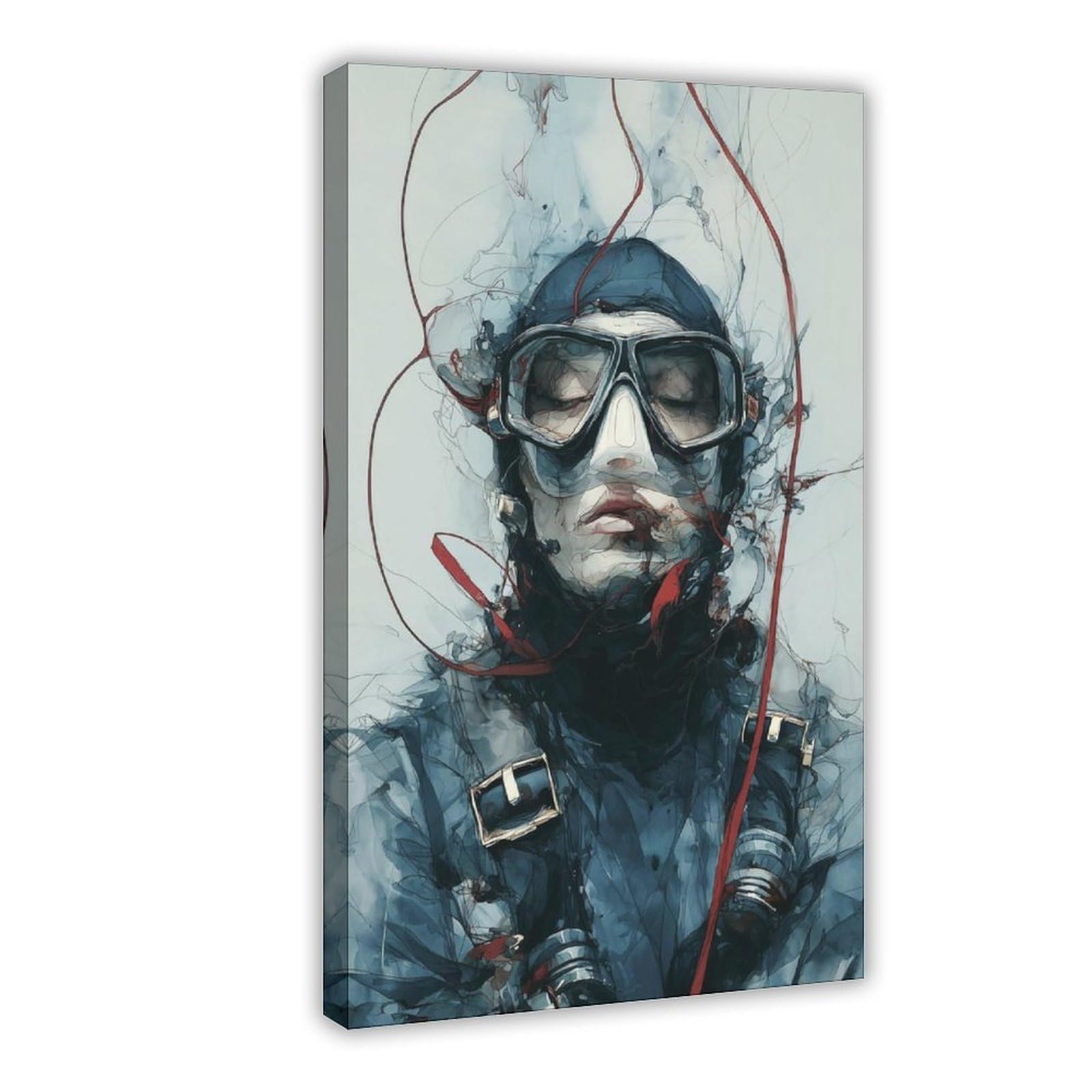 Ywtjax Frame-Style Abstract Diver Poster Canvas Poster For Office Decor Gift