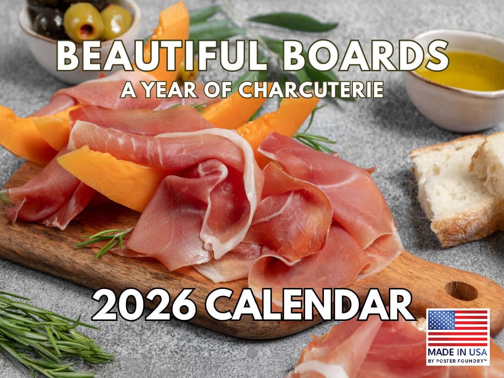 Charcuterie Calendar 2026 Beautiful Boards Monthly Wall Calender 12 Month | American Made In The USA โ image 1