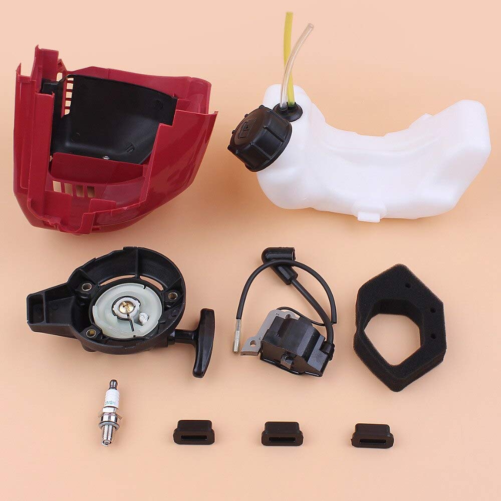 Cubierta del cilindro de arranque Bobina de encendido Tanque de combustible Set para H-d GX25 GX 25 25 cc Motor de gasolina Trimmer cortacéspedes