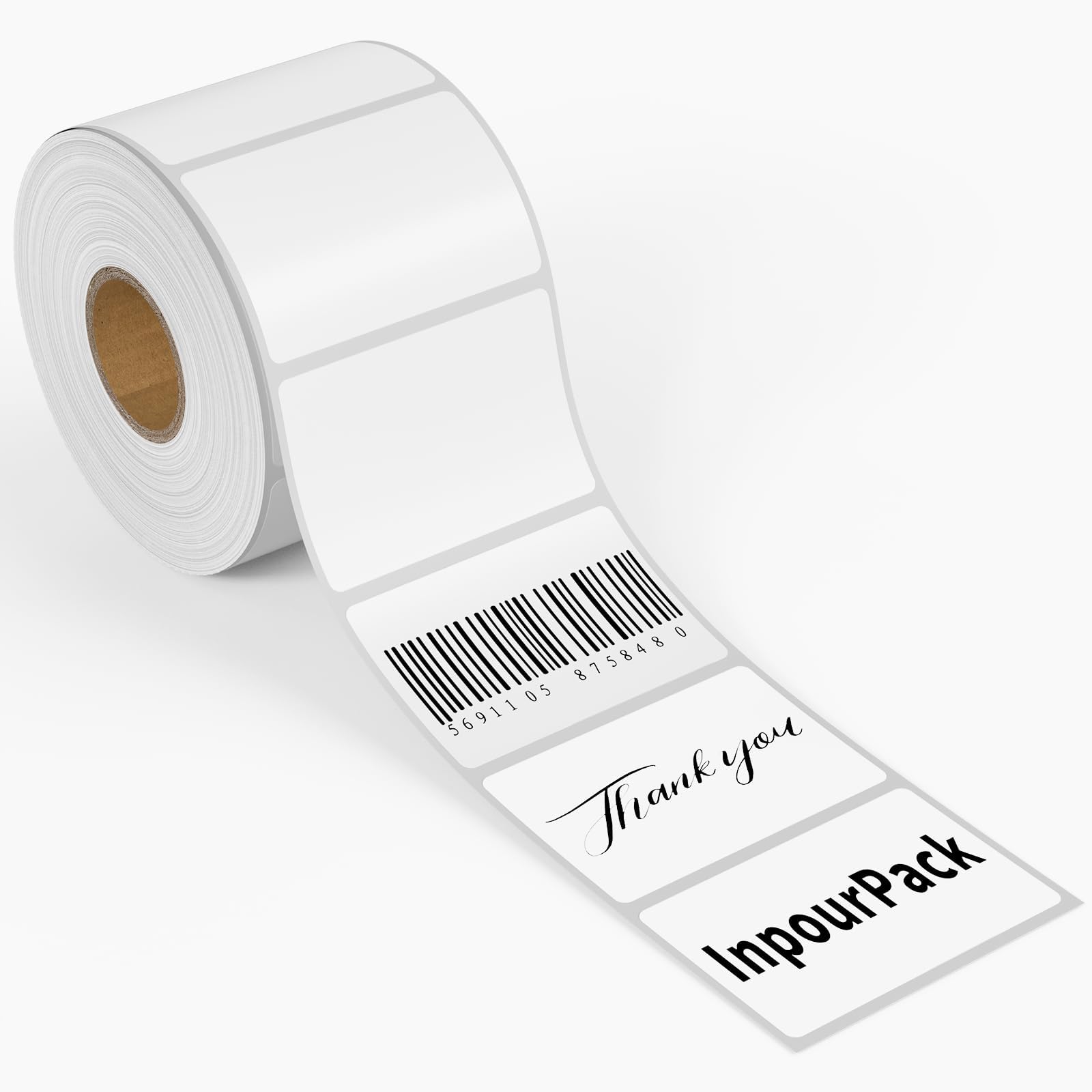 Papel de etiqueta térmica directa de 3 x 2 pulgadas para códigos de barras, envío, 750 etiquetas por rollo, color blanco, compatible con impresora de etiquetas Rollo e impresoras de