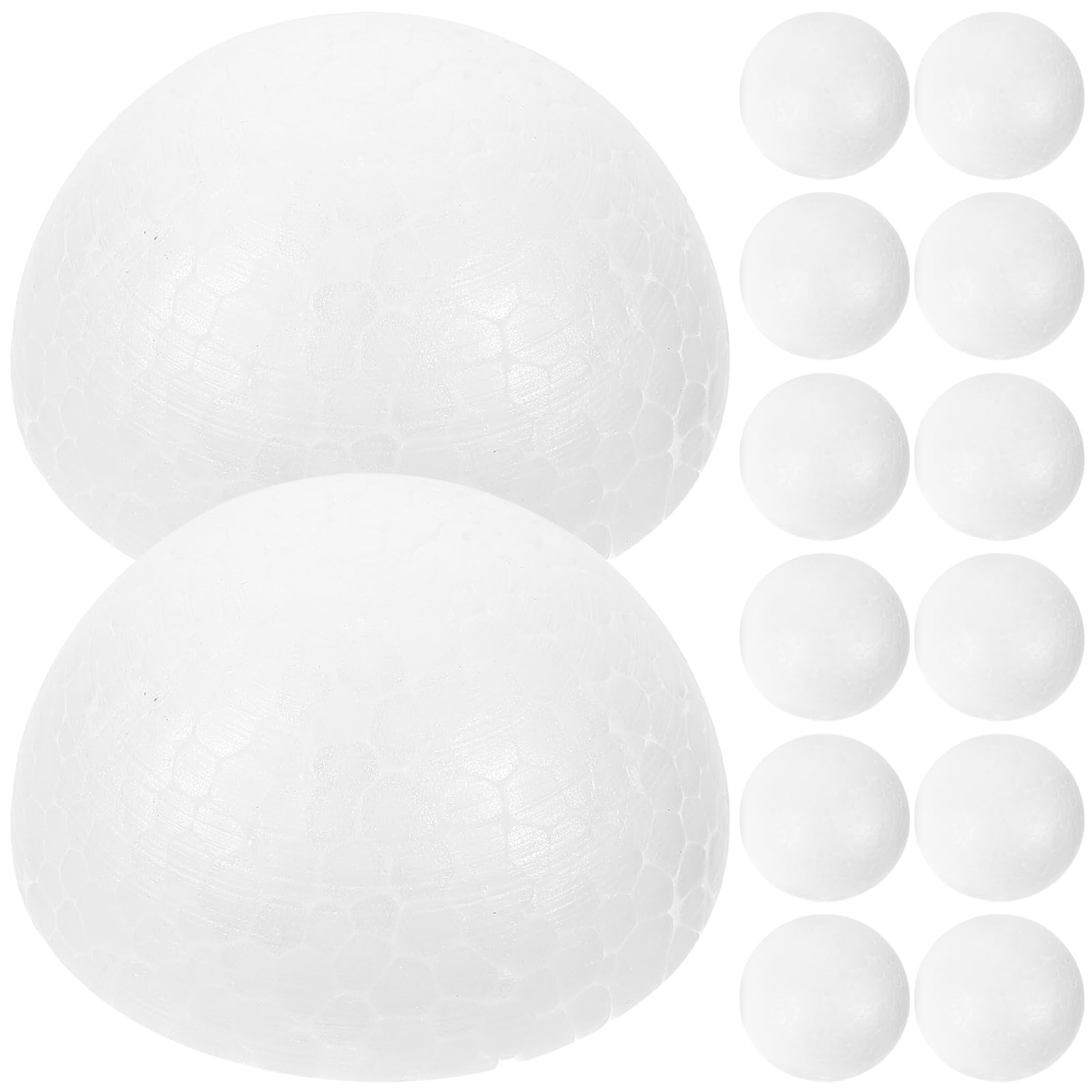 HEALLILY Foam Balls, 50Pcs 7cm Half Foam Balls, Christmas Craft Foam Balls Semicircle Foam Ball for DIY Craft Christmas Ornaments, Wedding Decor, Science Modeling, School Projects(White)