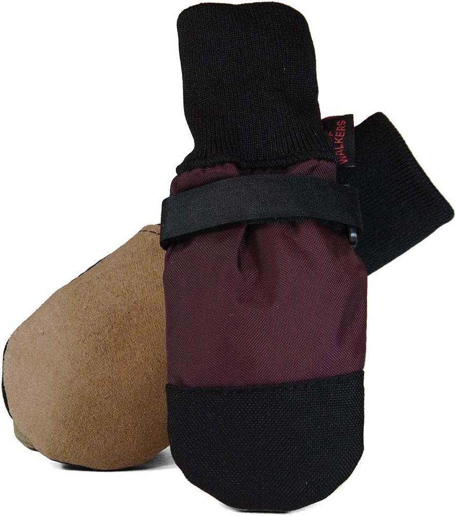 MuttluksWoof Walkers 4.25-Inch to 4.75-Inch Dog Boots, X-Large, Burgundy, Set of 4