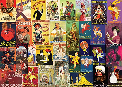 Enphiblue - Puzzle 1000 Teile für Erwachsene, Vintage Werbeplakate Jigsaw Puzzle Bottoms Up Tonight, Einzigartiges… – Bild 3