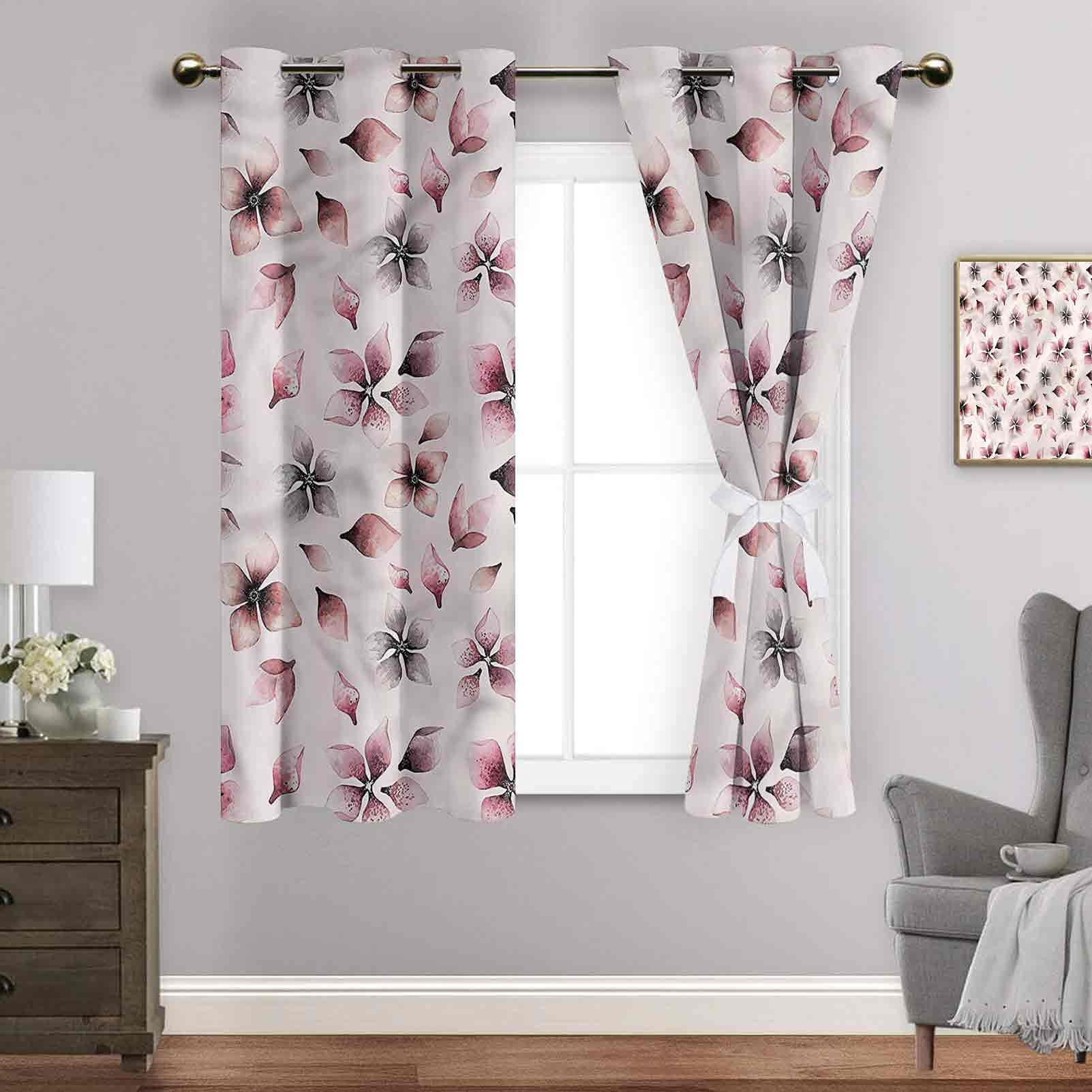 Tenda In Pizzo Bianco Con Stampa Floreale, 120 X 105 Cm - Con Occhielli, Isolante Termico, Per Camera Da Letto E Soggiorno