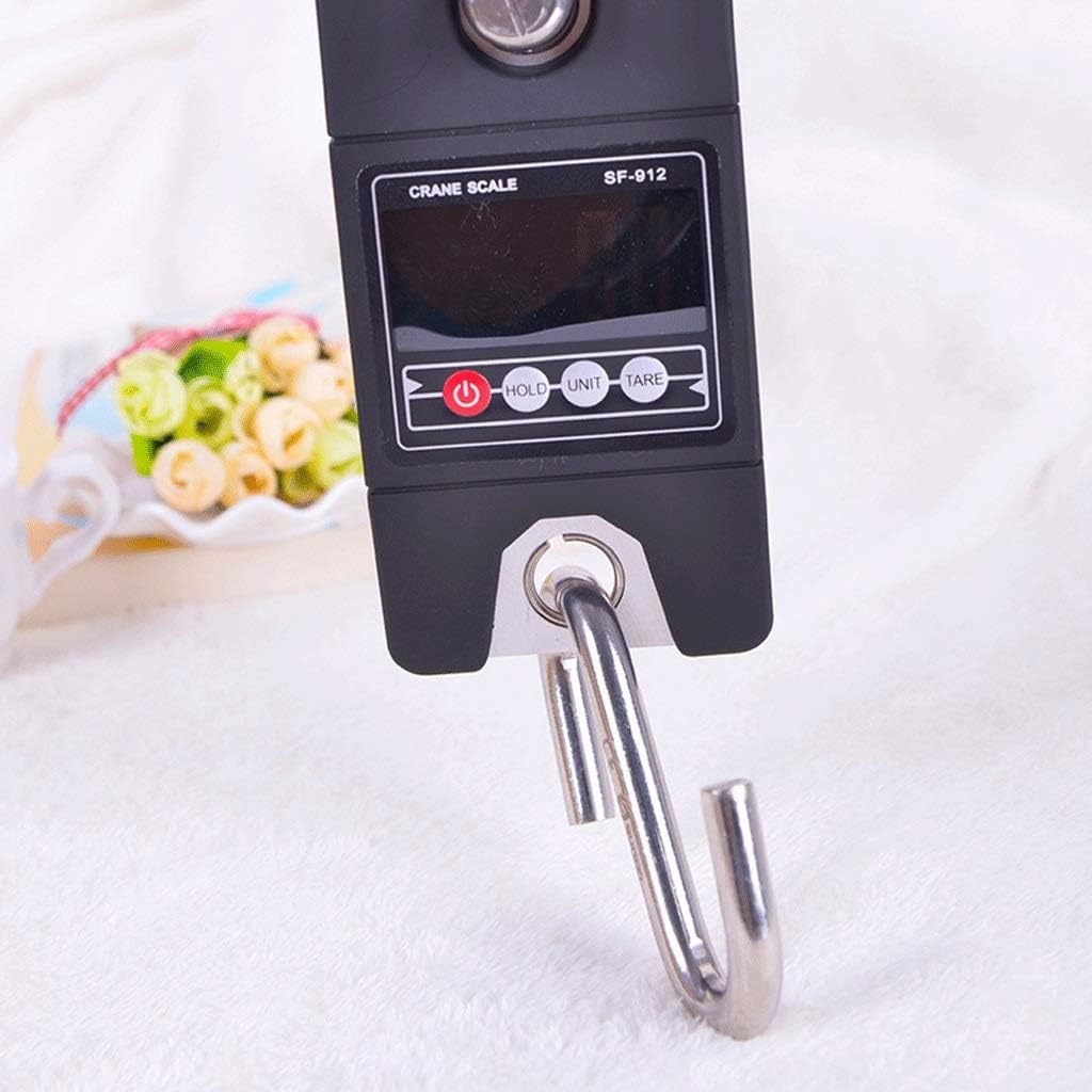 Hanging Scales Digital Weight Scale Industrial 300kg 600lb Electronic Digital Hanging Scales for Grain and Oil Vegetables Poultry Weighing (Black 300kg)