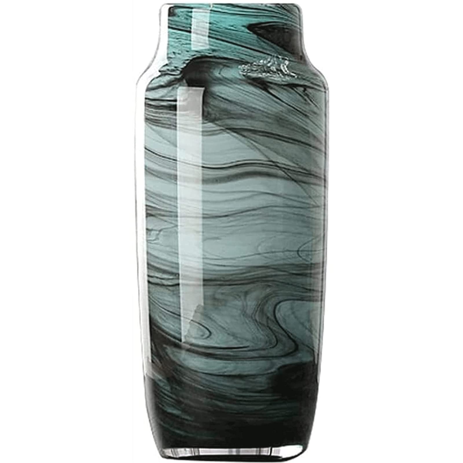 Ngdfgr As Known Fashion Transparent Material Selection Vase Fashionable Versatile Creative Chinese Ink Glass Flower Vases Smooth Mouth And Stable Bottom Decoration (E),E