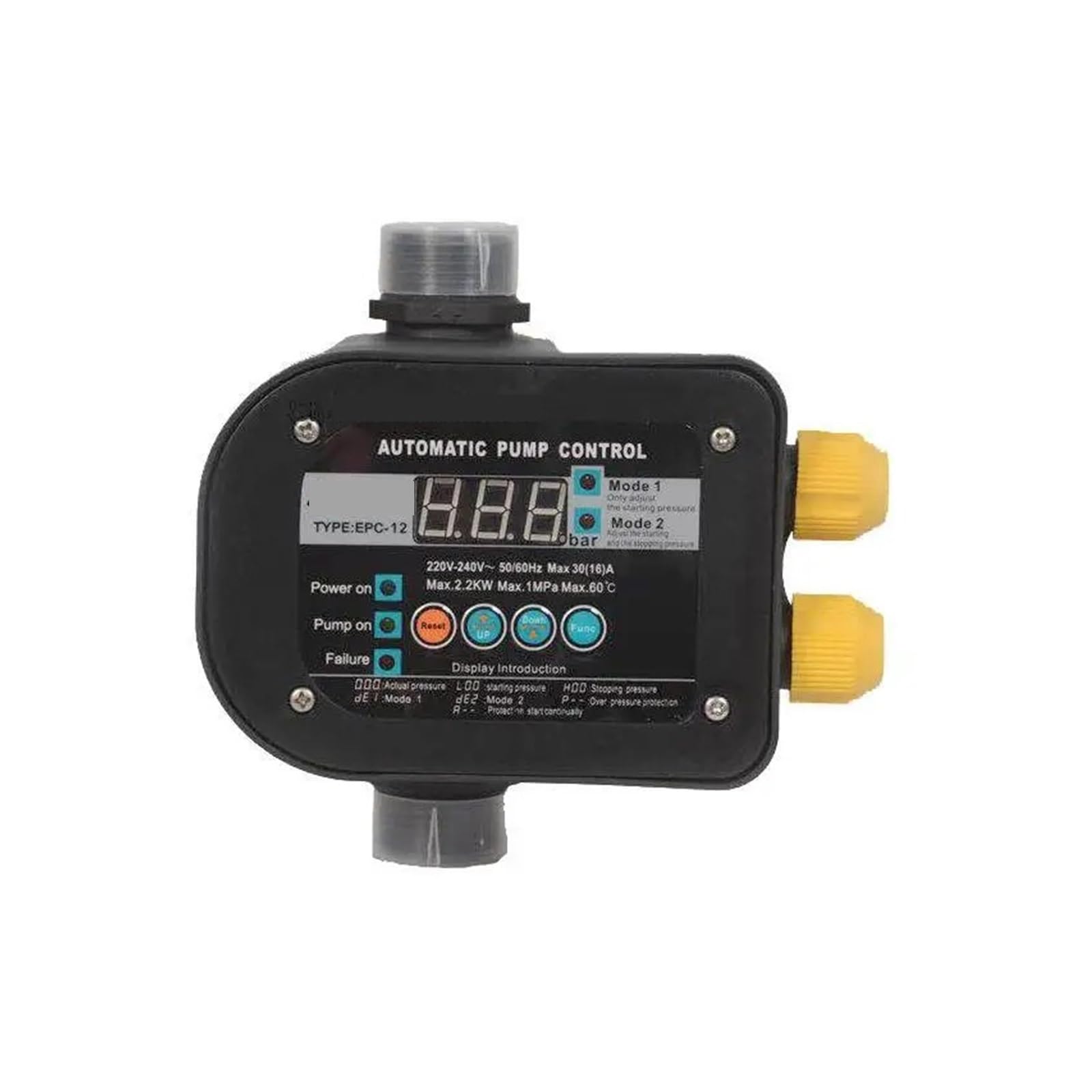 Presostato, Interruptor de control presión ajustable, bomba hidráulica automática, interruptor flujo agua refuerzo, controlador electrónico