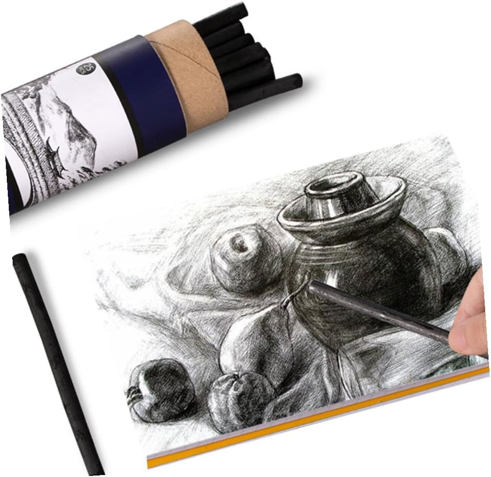 Tofficu 25pcs Charcoal Drawing Pencil Willow Sketch Carbon Strip Drawing Pencils Charcoal for Art