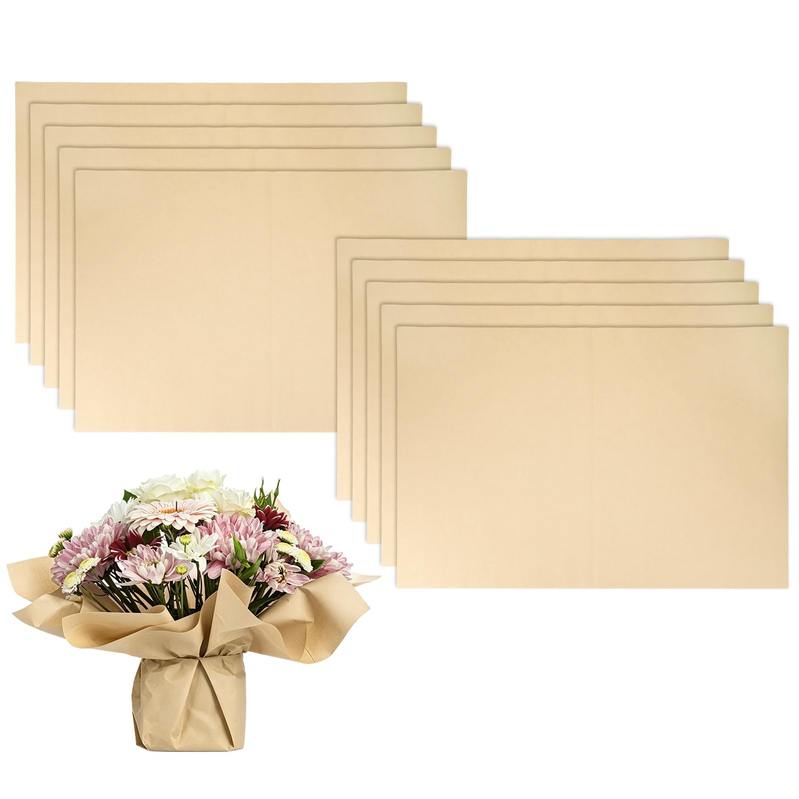 M METERXITY 10-Pack Vintage Newspaper Tissue Paper, 27.6 x 19.7 Inch Kraft Old News Print Gift Wrapping Tissue Paper for Gift Bags Packaging/Wedding/Birthday Party [Cream]