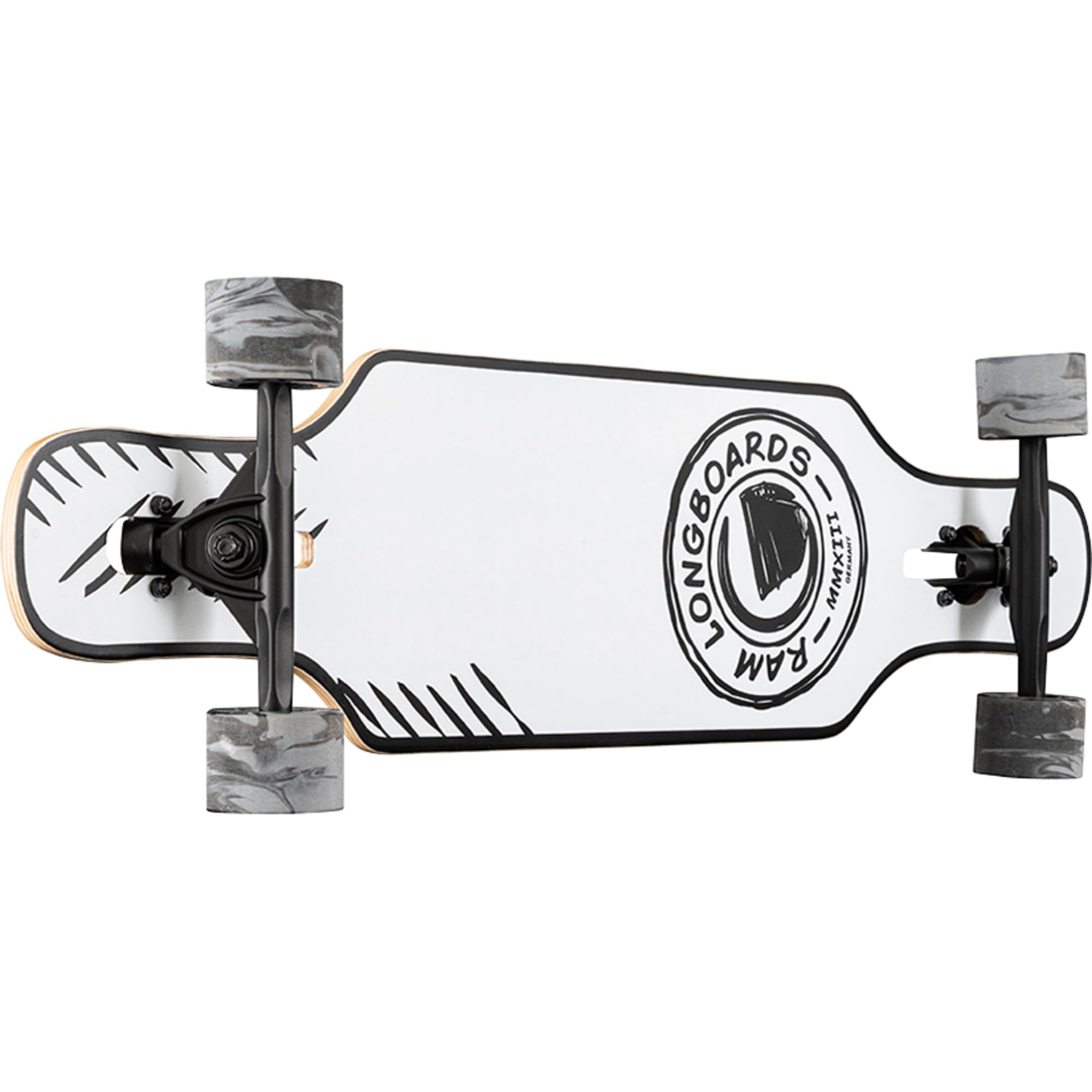 Ram Longboard Vexo 34" deska drewniana dla dorosłych, klon, deska biała